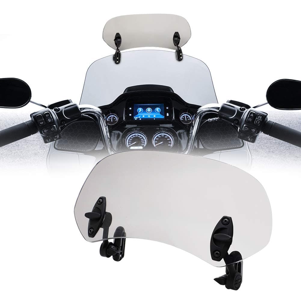 Motoparty Adjustable Clip On Windshield Extension Spoiler Windscreen Air Deflector For Honda CBF 1000 600 GTX1300 700 VFR800 CB500X 1000 1100 CBR 250R 300R 500R 600RR 1000RR CRF CTX GL VT ST NC700 S/X