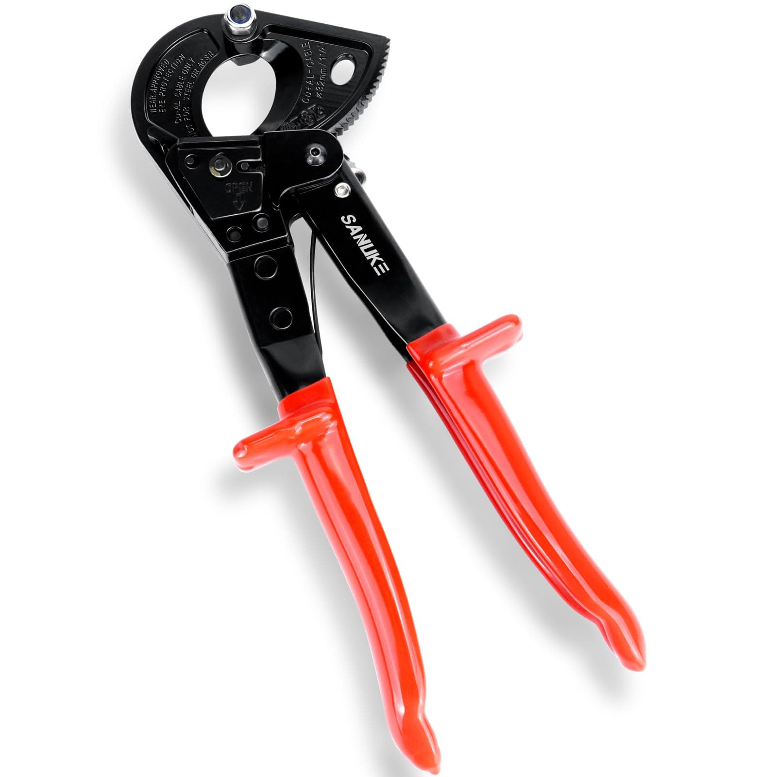 Sanuke Ratchet Cable Wire Cutter, Ratcheting Cable Cutter Hand Tool, Heavy Duty Aluminum Copper Ratchet Wire Cutting For Cutting Electrical Wire up to 240mm²