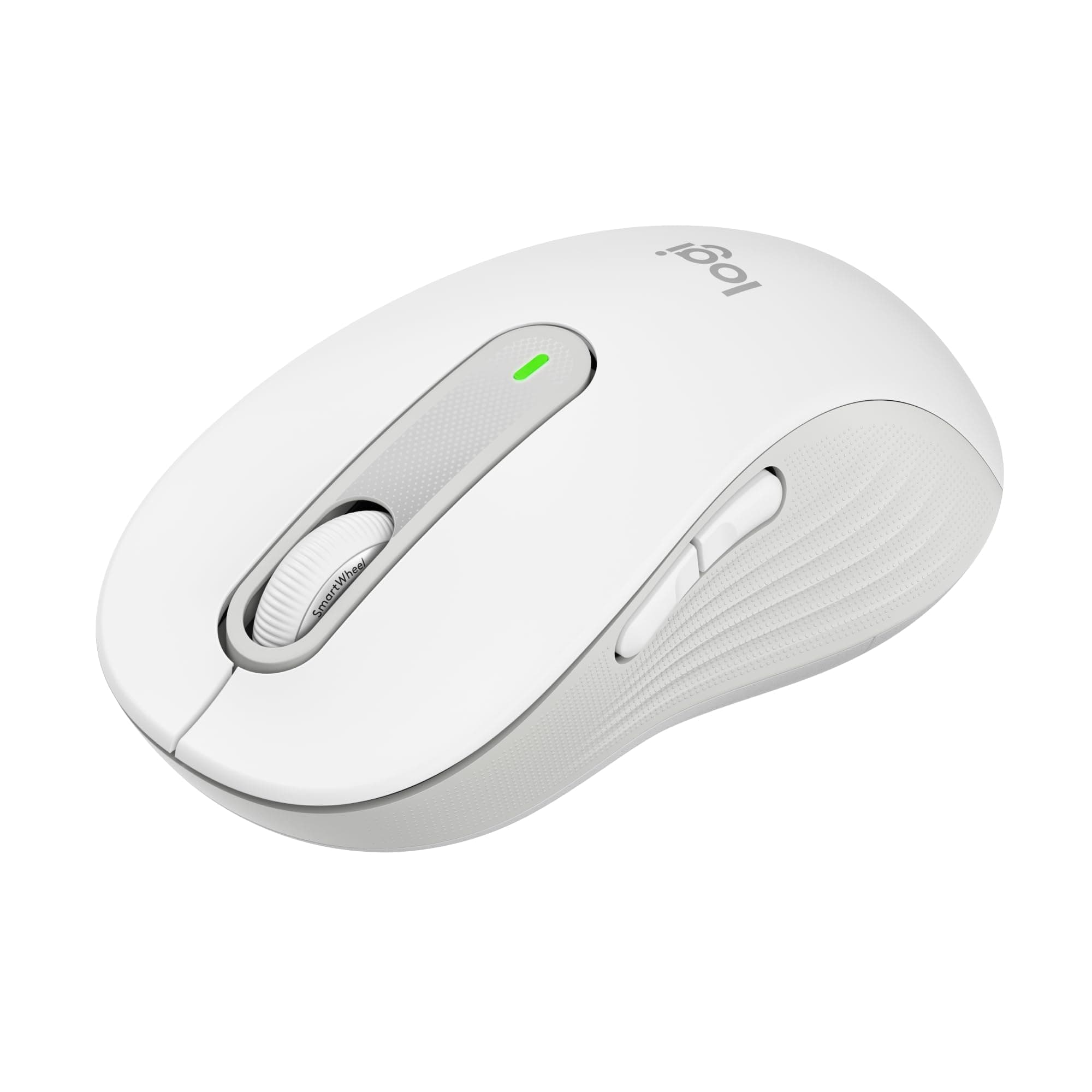 Signature M650 L Full Size Wireless Mouse - For Large Sized Hands, 2-Year Battery, Silent Clicks, Customisable Side Buttons, Bluetooth, for PC/Mac/Multi-Device/Chromebook - Off-White