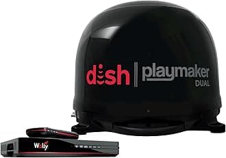 PL-8035R Black Dish Playmaker HD Satellite Antenna with Dual Receiver Capability, DVR Ready, Fully-Automatic, and Portable for RV, Camper, and Tailgating