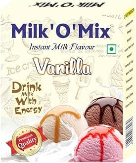 MILK'O'MIX Vanilla Instant Milk Flavour Drink Milk With Energy Box - 150g Pack of 1