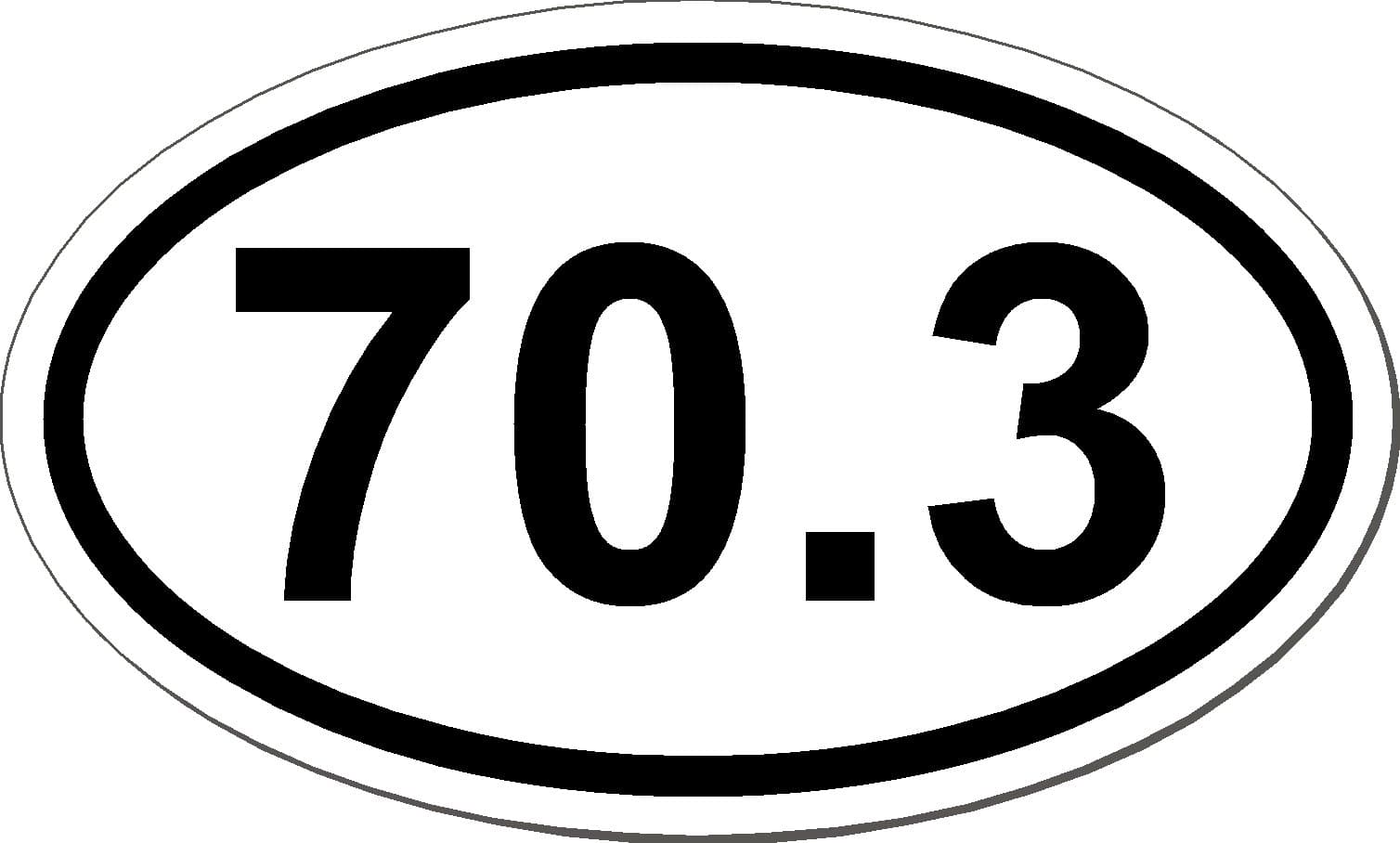 I Make Decals® - 70.3 Half Ironman, Triathlon, Run car Bumper Window Sticker 3 x 5 inch, Euro Oval - Runner, Running, Race, Marathon, Vinyl Sticker Decal