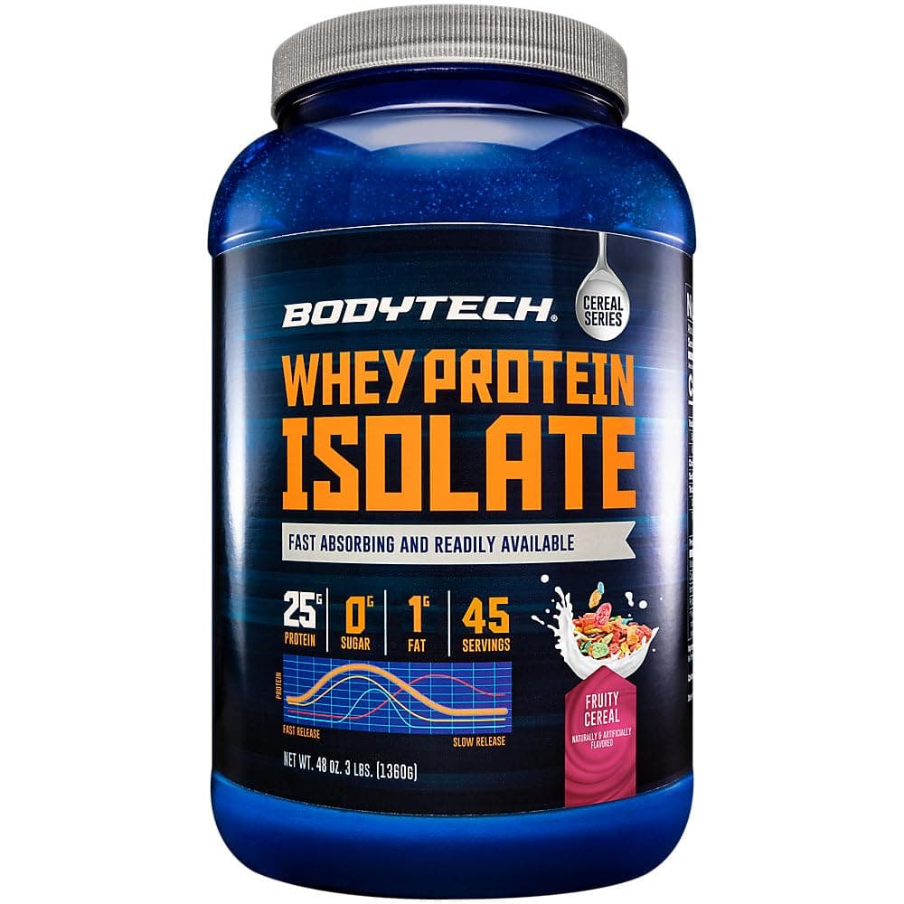 Whey Protein Isolate Powder - 25g Protein per Serving with BCAAs - Fast-Absorbing for Muscle Growth & Recovery - Fruity Cereal (3 lb, 46 Servings)