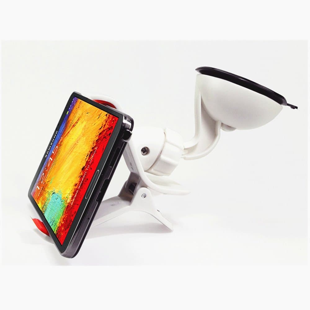 wonpowerroad High Grade Car Dash Holder Windshield 360 Degree Cradle Mount for Apple iPhone 6 plus,6,5,4 Samsung Galaxy S5 S4 S3 Note 2 3 4 HTC And Any Other Smartphone or GPS(Accommodates Skins, Bumpers or Rugged Cases)-white