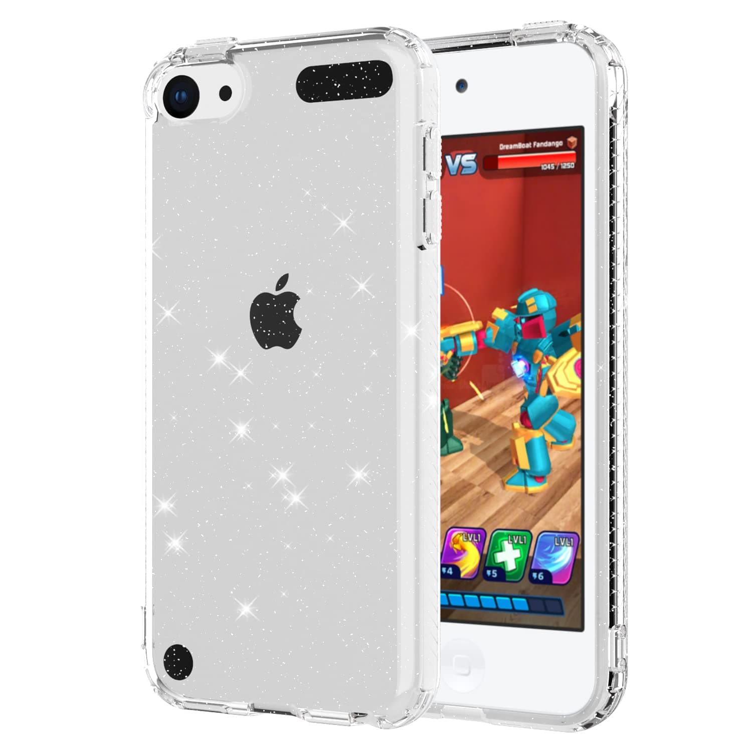 iPod Touch 7th 6th 5th Generation Case, wegoodsun[Military Grade Protection] Translucent Sparkly Slim Sparkle Stylish Shiny Protective Phone Case Cover (Twinkle Clear)
