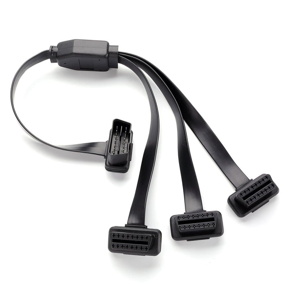 bbfly-C2 OBD II OBD2 16 Pin Splitter Extension 1 x Male and 3 x Female Extension Cable Adapter (1.7FT/50CM)