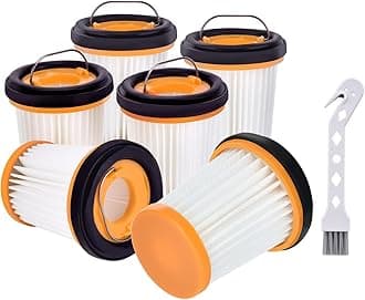 6 Pack WV201 Filter Replacement for Shark Wandvac ION W1 S87 Cordless Handheld Vacuum, Compatible with WV200, WV201, WV205, WV220, WV201BK, Compare to Part # XHFWV200
