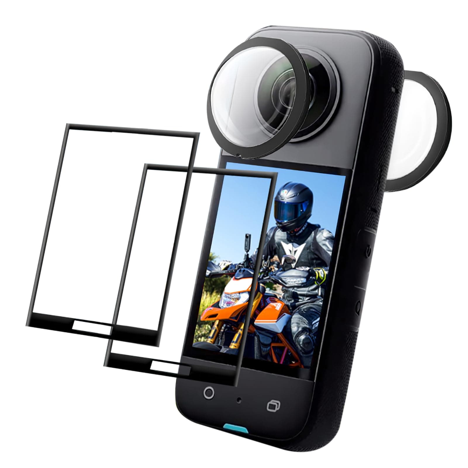 Camera Protective Film with Adhesive Sticky Lens Guards Screen Protector for Insta 360 X3 360 Action Camera Ensures Tempered Glass 0.3mm 9H Hardness Anti-Scratch and Durability
