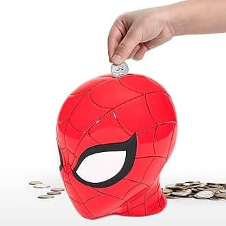 Jay Franco Marvel Spiderman Ceramic Coin Bank Kids D cor Money Saving Piggy Bank (Official Marvel Product)