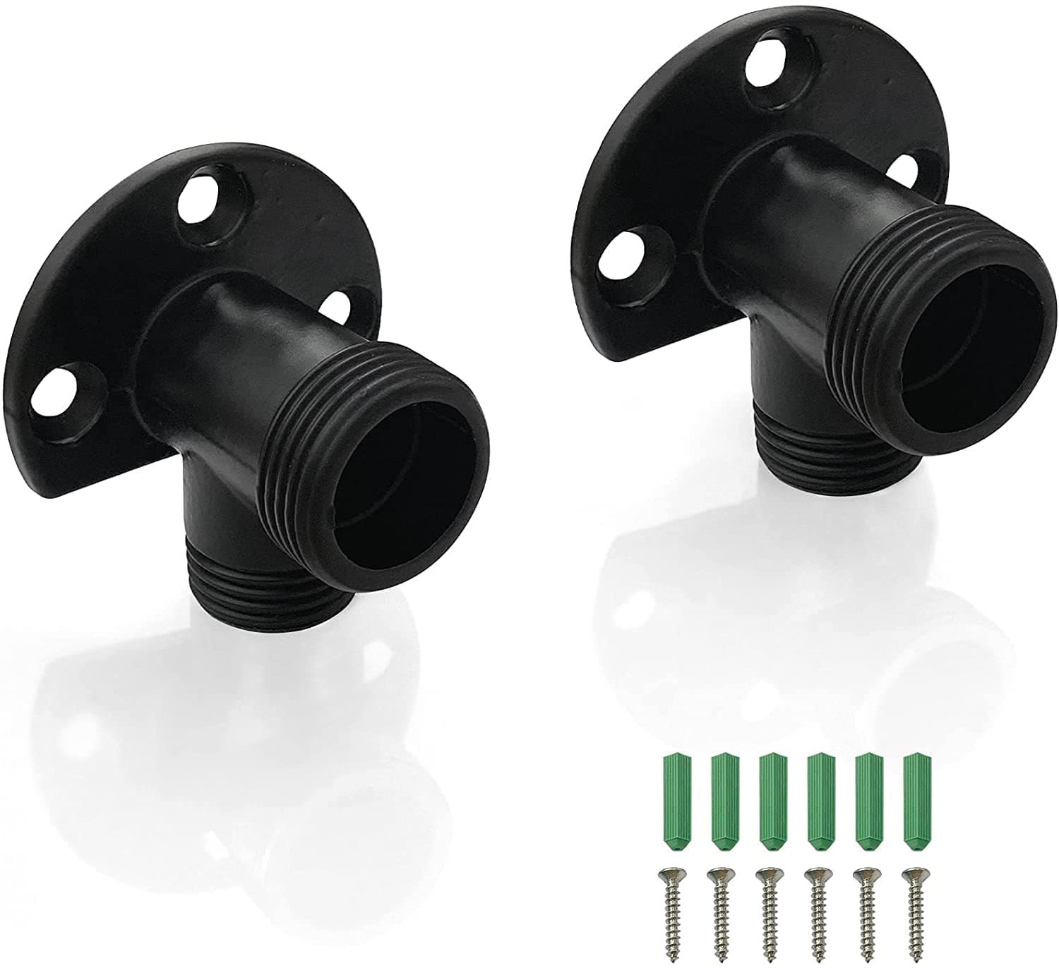 Matte Black Installation Kit for Exposed Wall Mount Bathroom Faucet Outdoor Shower System Thermostatic Bar Mixer Valve Convert in-Wall to Surface Mount NPT 1/2 Male by G 3/4 Male Brass