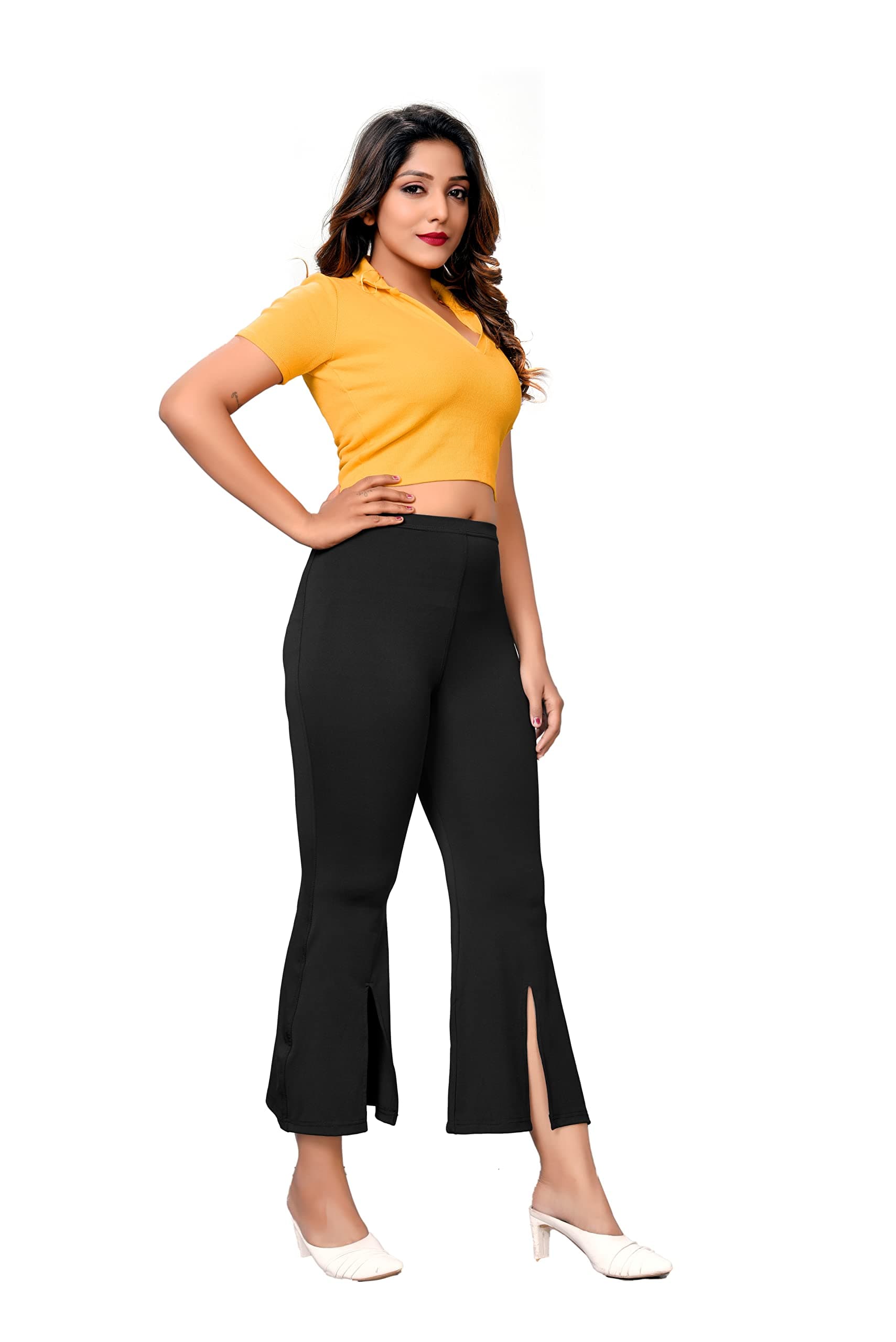 ATHU Stylish Crop Plazzo_Black_L