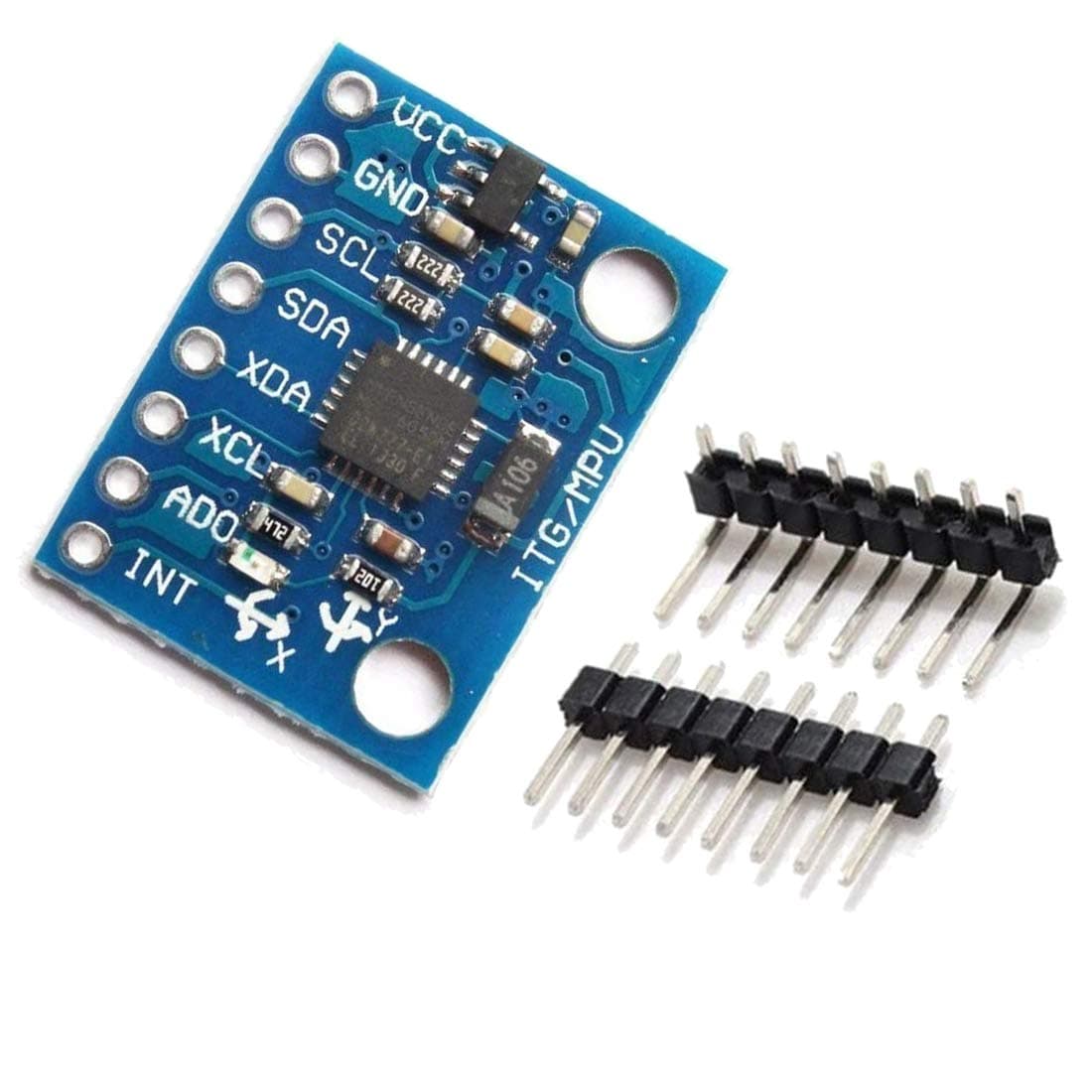 GY-521 MPU-6050 MPU6050 3 Axis Accelerometer Gyroscope Module 6 DOF 6-axis Accelerometer Gyroscope Sensor Module 16 Bit AD Converter Data Output IIC I2C for Arduino Small Blue