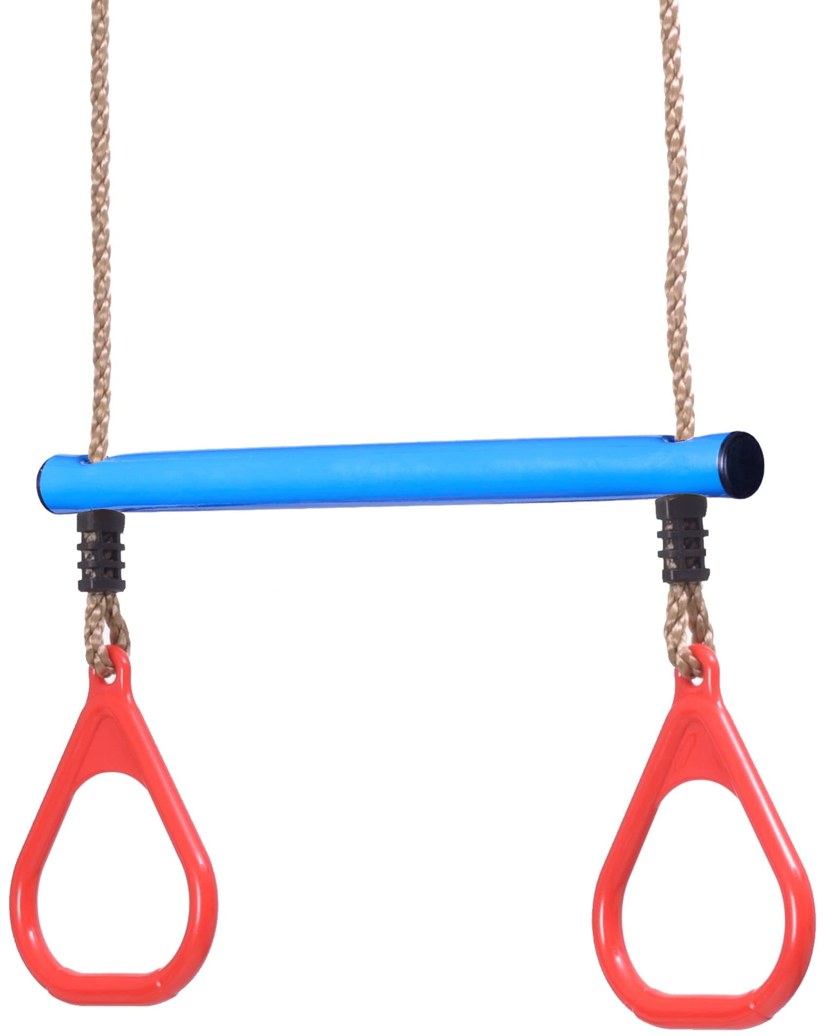 Ninja Slackline Monkey Bars Kit, 42'' Jungle Gym Obstacle Course for Kids and Adults + Climbing Rope, Warrior Training Obstacle Course Equipment, Slackline Gymnastic Bar, Tree Protector & Carry Bag