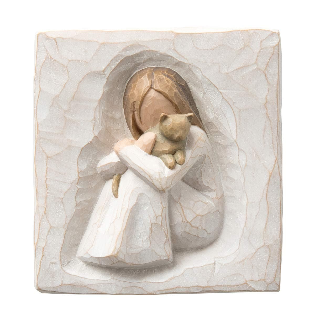 Willow Tree Comfort Plaque, sculpted hand-painted bas relief