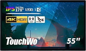 55 inch Interactive Touchscreen Monitor, Smart Board with 4K Display, Win-10 Electronic Whiteboard Touch Screen PC for Office and Classroom, Core i7 RAM 8G & ROM 256G