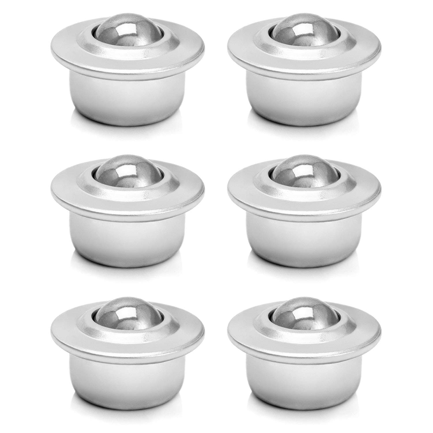 QWORK® 6Pcs 5/8” Durable Ball Transfer Bearing Casters, Universal Base Conveyor Roller Ball