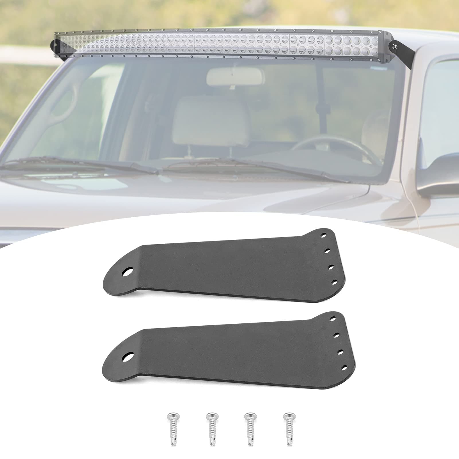XJMOTO 42" LED Light Bar Upper Roof Windshield Mounting Brackets Compatible with Tacoma 4 Runner 1995-2004