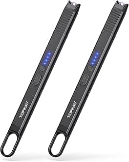 2 Pack Electric Candle Lighter Windproof Flameless USB Rechargeable Plasma Arc Long Lighter for BBQ Grill Firework Kitchen Camping.