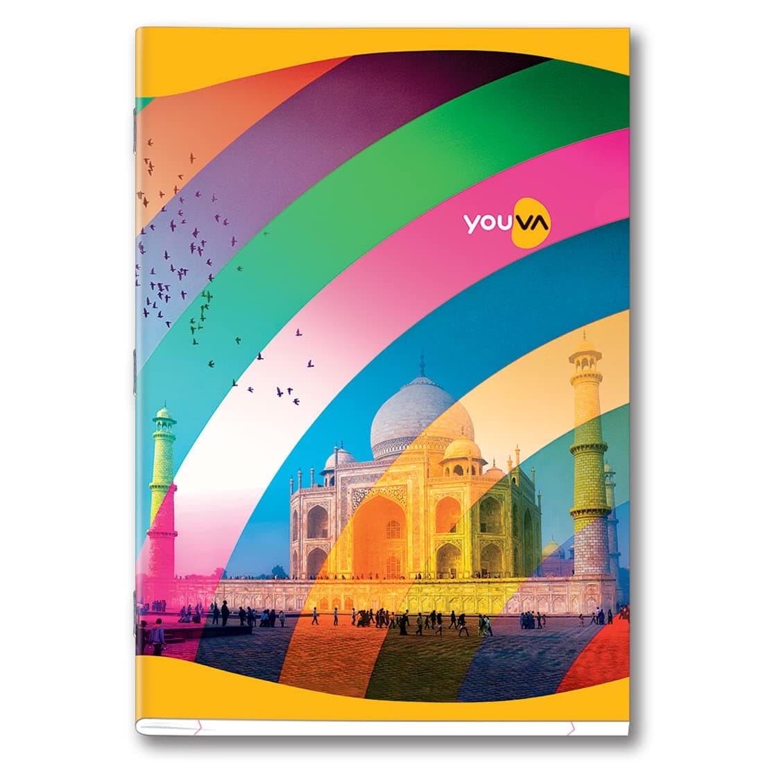 YOUVA Navneet Rainbow Design | Soft Bound Long Book | 21 cm X 29.7 cm | Single Line | 172 Pages | Pack of 6