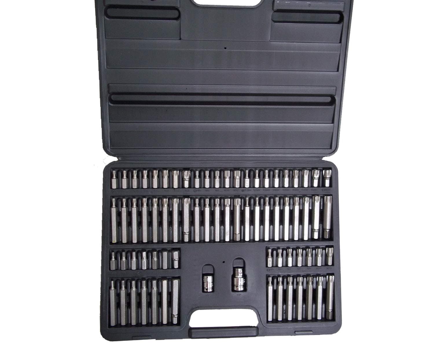Autojack74 Piece Spline Bit Set Torx Bits 1/2 inch 3/8" TRX-Star Ribe Socket Hex Sockets Tool Kit with M5- M14, Includes Heavy Duty Carry Case
