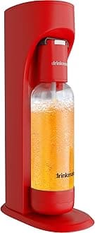 Drinkmate OmniFizz Sparkling Water and Soda Maker, Carbonates Any Drink, CO2 Cylinder Not Included (Royal Red)
