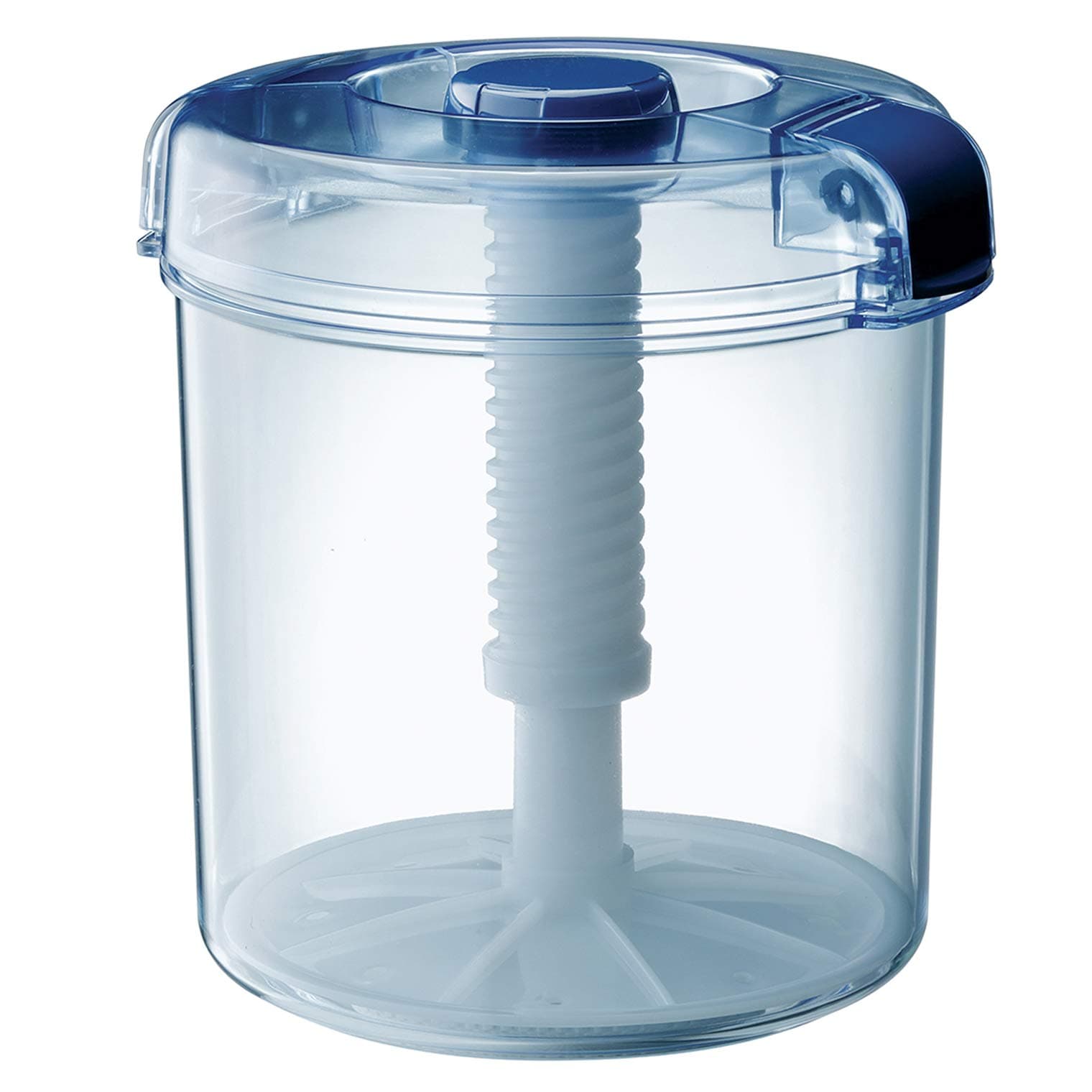 Risu R-50 Instant Pickle Container, Round, Clear Blue, 1.3 gal (5 L), High Pet, Recipe Included, Made in Japan