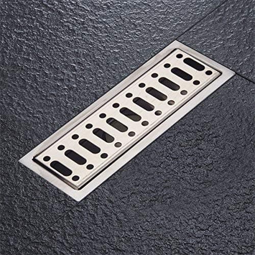 Fyeer Linear Shower Drain Floor Drain Bars Drain Strainers with Removable Grate, 8-Inch, Brushed 304 Stainless Steel