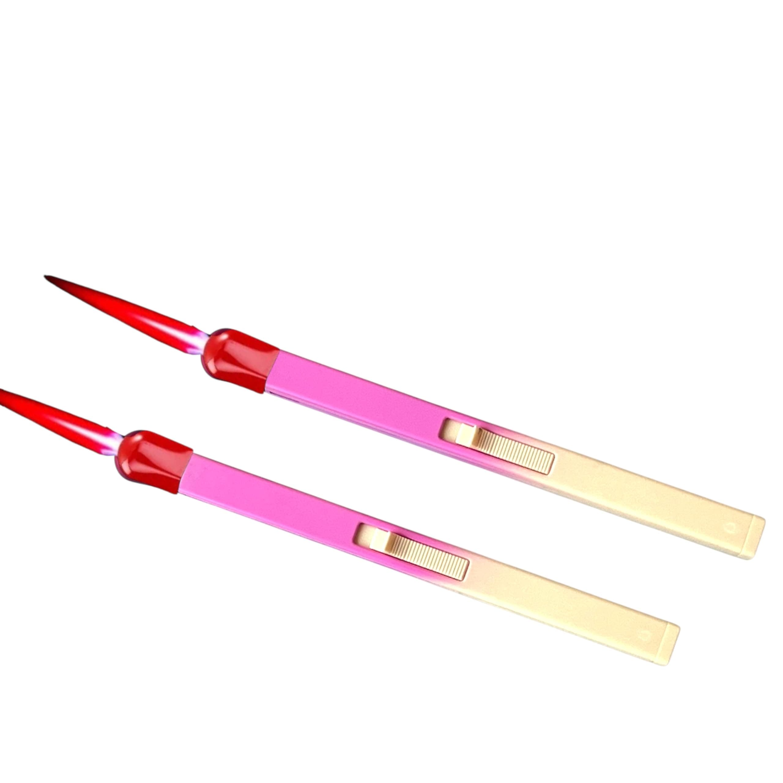 NIVEK Giant Match Stick Shaped Multipurpose Butane Refillable Lighter, Matchstick Novelty Lighter, Wood Color, Fun Cool Lighters (2 Pink+Wood Color)