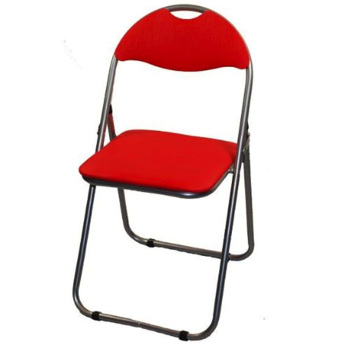 Padded Metal Frame Folding Office, Home, Garden, Computer, Desk Chairs 3 Colours Red, Blue or Black ***Star Buy*** (Red)
