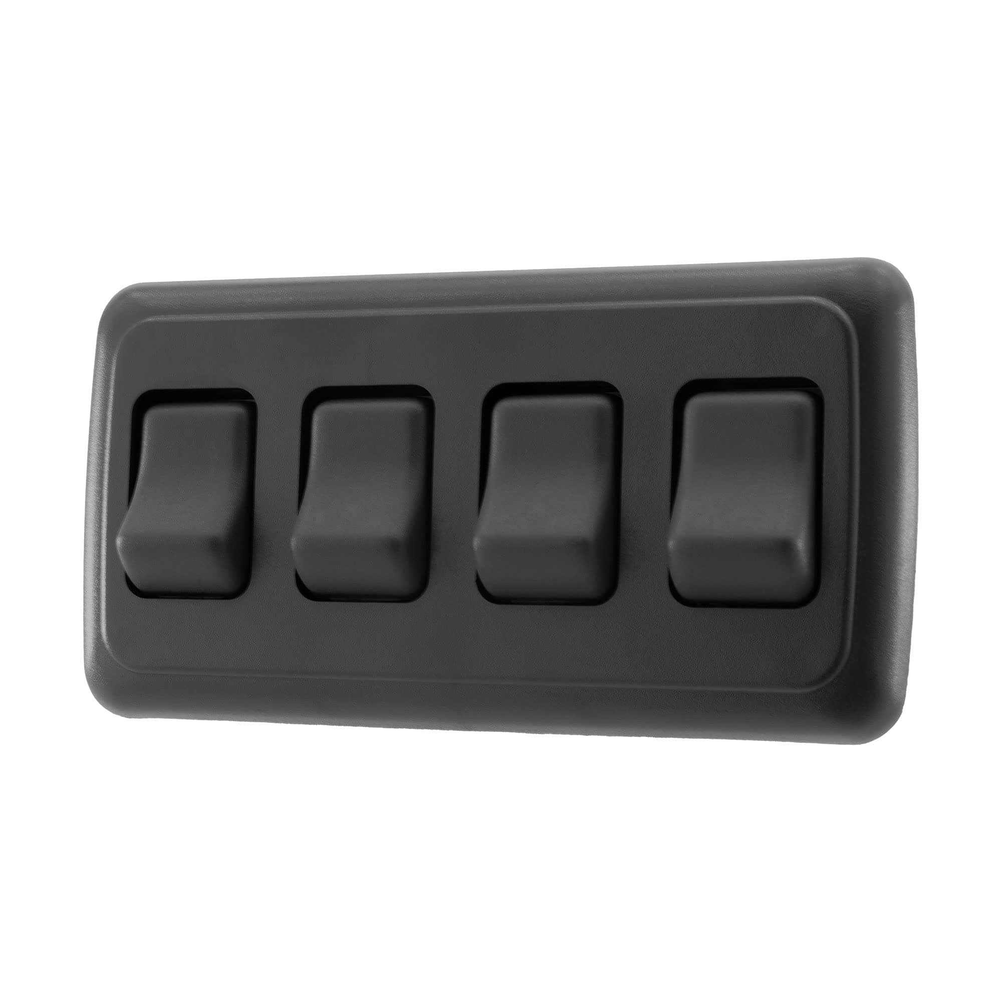 Quad SPST On-Off Switch with Bezel, 12-Volt, for RV, Trailer, Camper (Black)