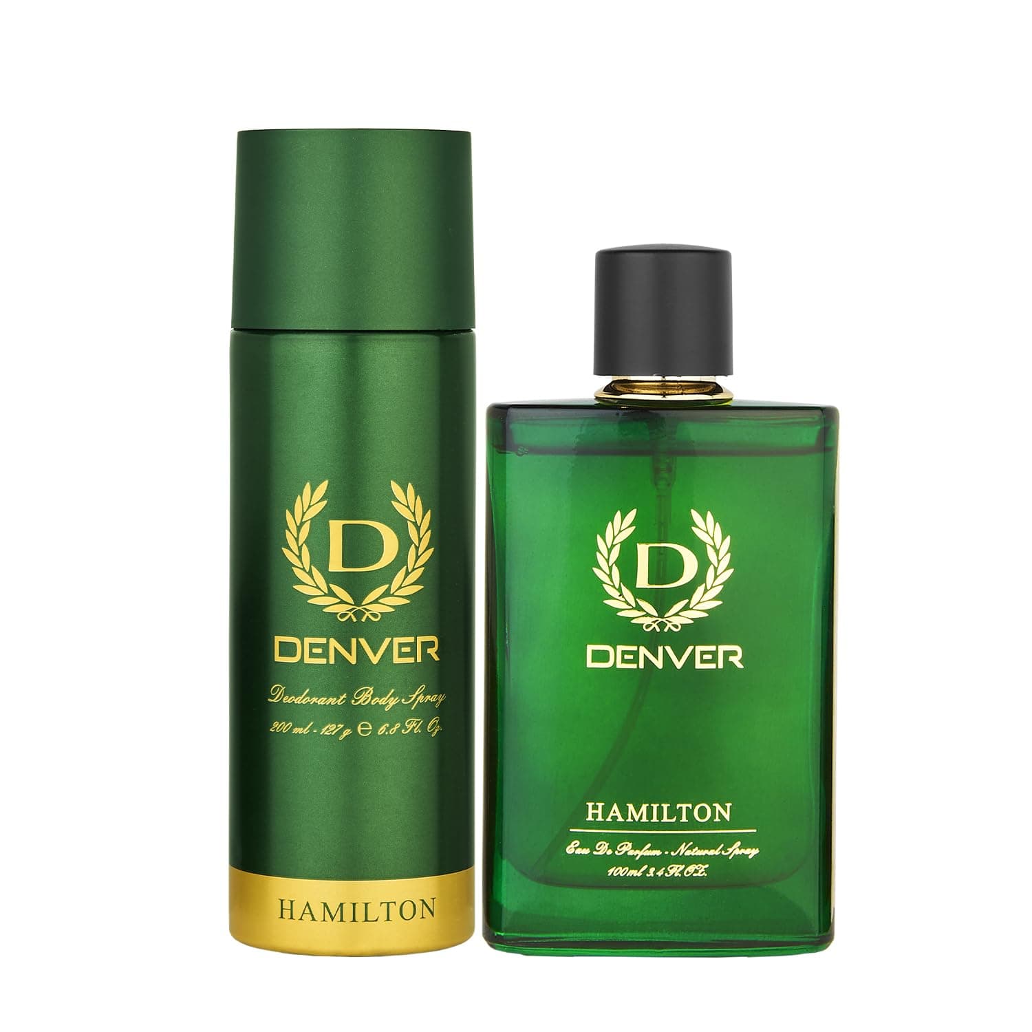 DENVER Hamilton Perfume - 100ML & Hamilton Deo - 200ML (Combo Pack of 2) | Long Lasting Fragrance For Men