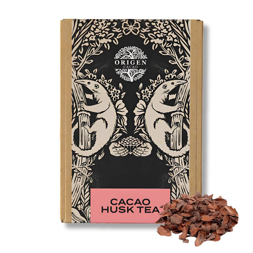 Husk Tea – 100% Natural Cacao Shell – Zero Sugar, Caffeine-Free Superfood – Healthy Chocolate Tea Alternative to Coffee – Rich in Antioxidants & Iron