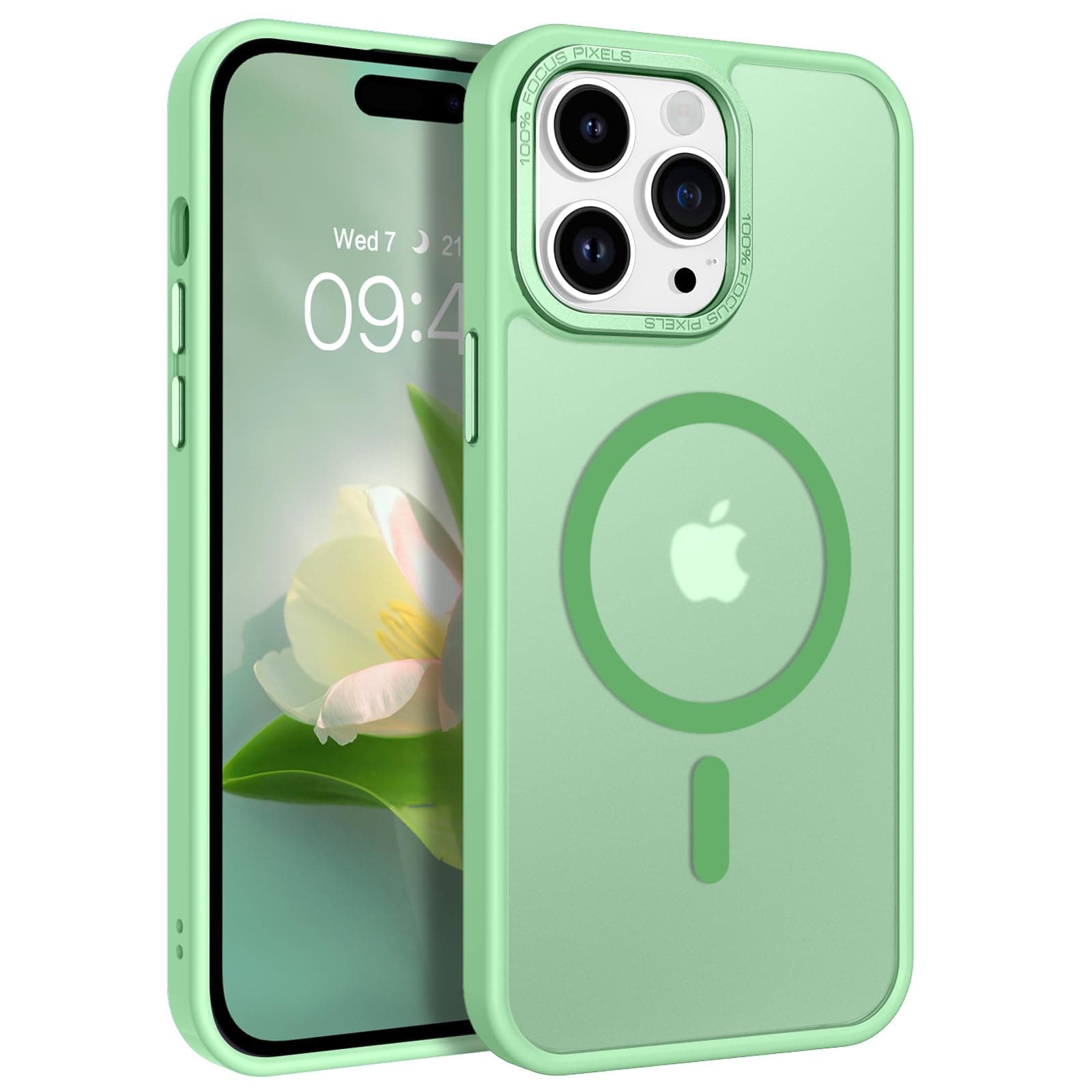 BENTOBENMagnetic for iPhone 13 Pro Case, [Compatible with MagSafe] Translucent Matte Slim Shockproof Women Men Girl Protective Case Cover for iPhone 13 Pro 6.1", Matcha Green