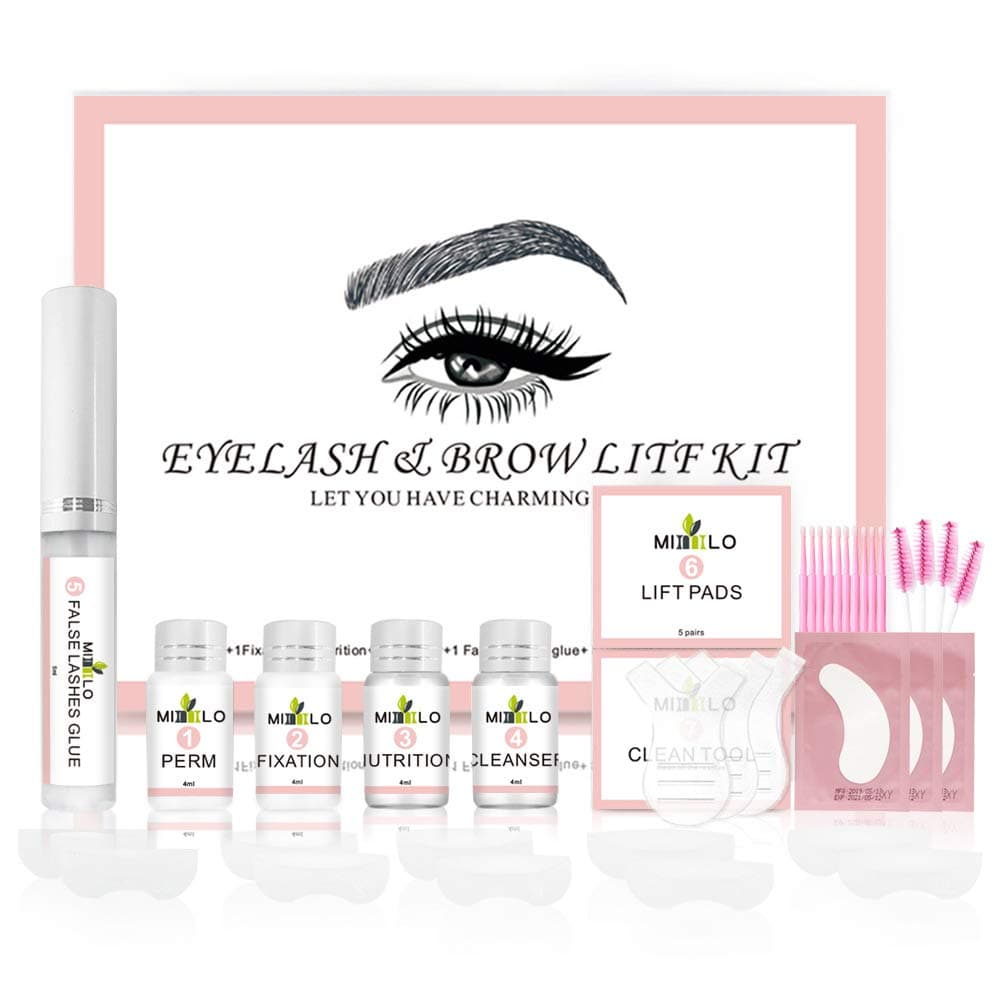 Eacam Eyelash Brow Lift Kit Professional DIY Perm Brows Lamination Kit for Salon and Home use