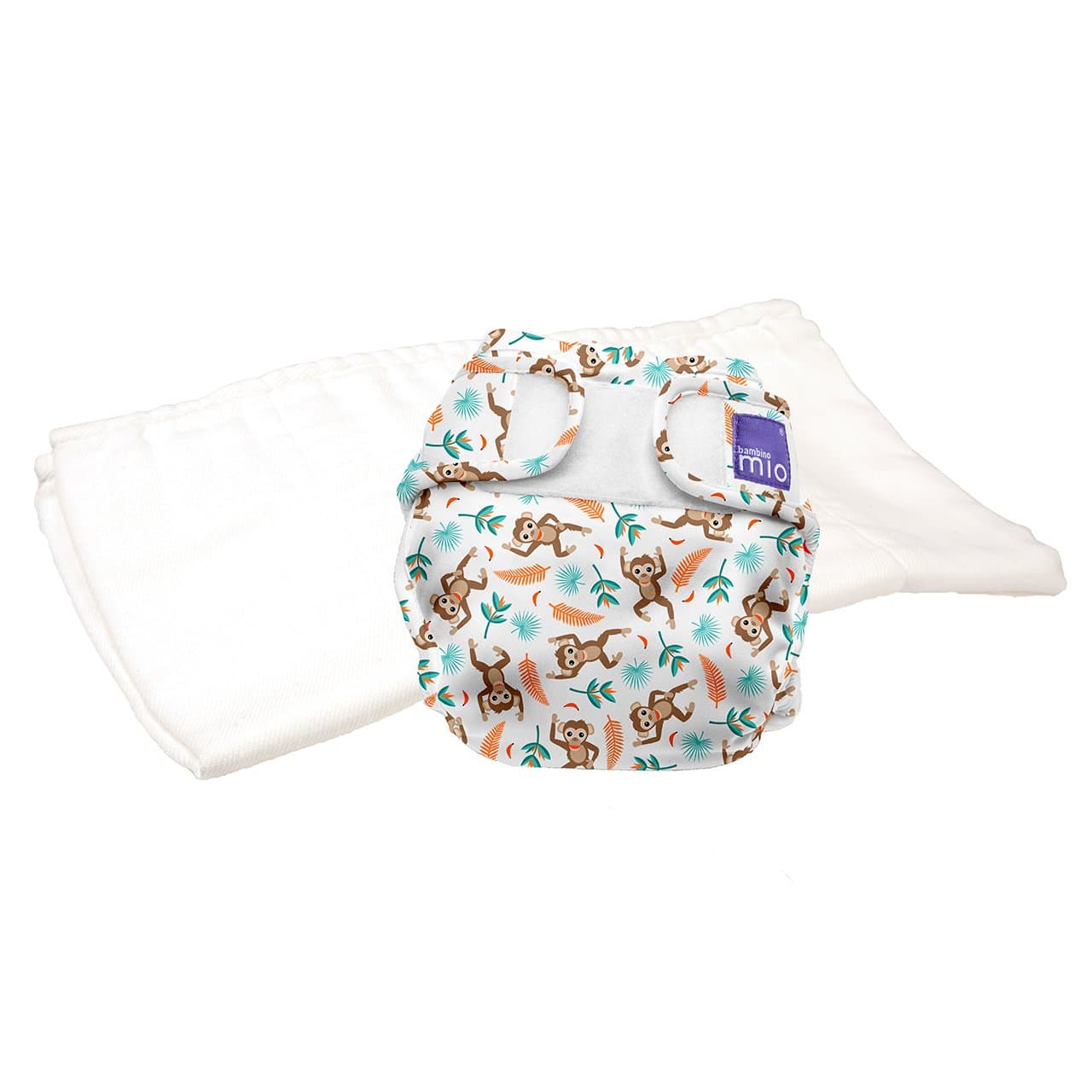 Bambino Mio, miosoft two-piece nappy trial pack size 2 (9kgs+), spider monkey