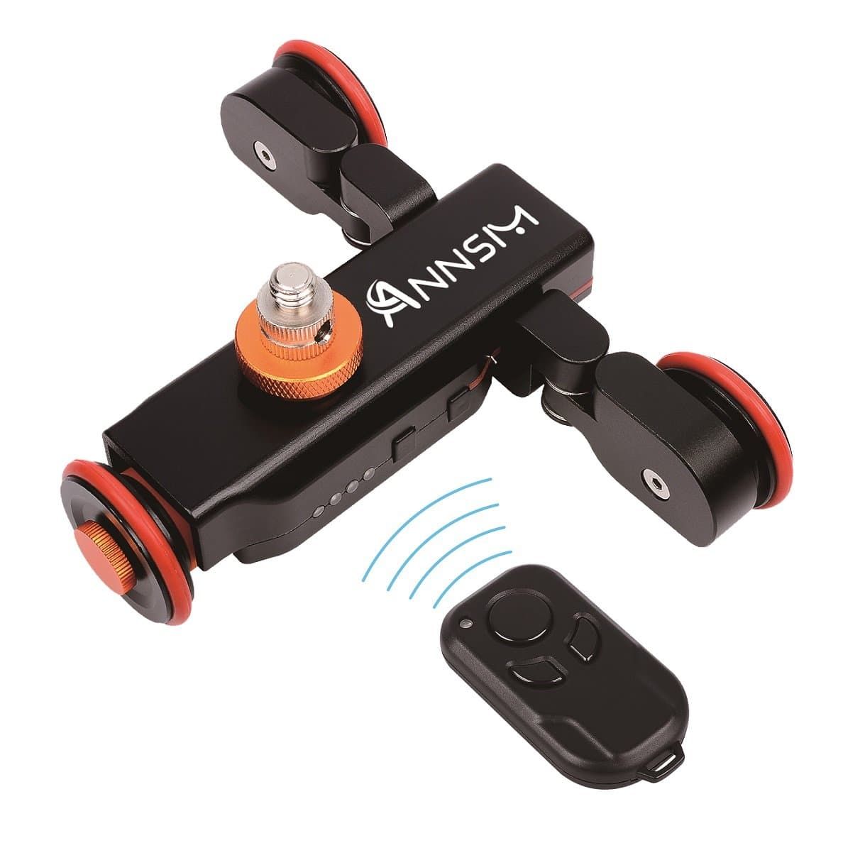 Annsm Pro 3-Wheels Wirelesss Video Camera Auto Dolly Track for DSLR Cameras Camcorders iPhone Gopro or Smart phones with 3 Speed Gears Movements Controlled by Remote Control Black
