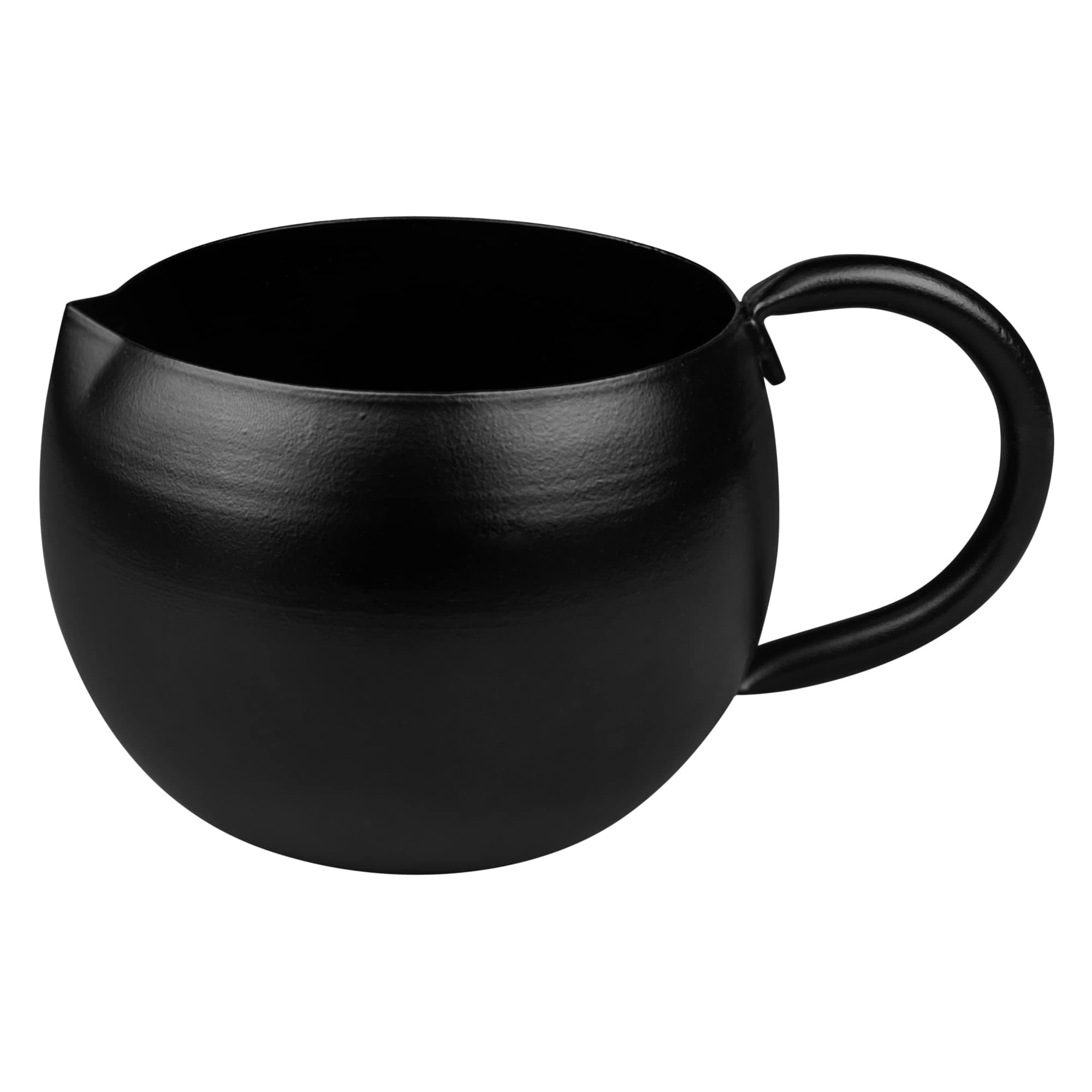 GoCraft Matte Black Creamer Pitcher with Handle | Small Iron Cup Jug for Serving Milk, Coffee Creamer, Salad Dressing, Maple Syrup, Sugar - Perfect Container for Home, Cafe and Restaurant Use!