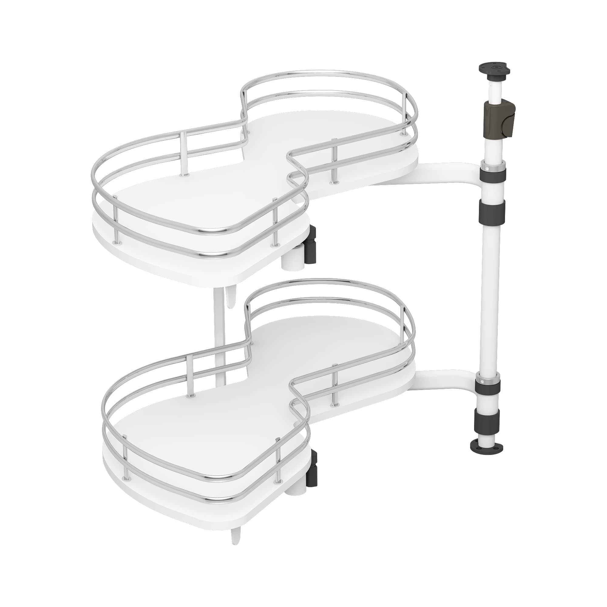 Left Swing Pull Out Organizer for 32" Blind Corner Kitchen Cabinet, 2 Tiers Swing Tray, Soft Close, Left Handed Open