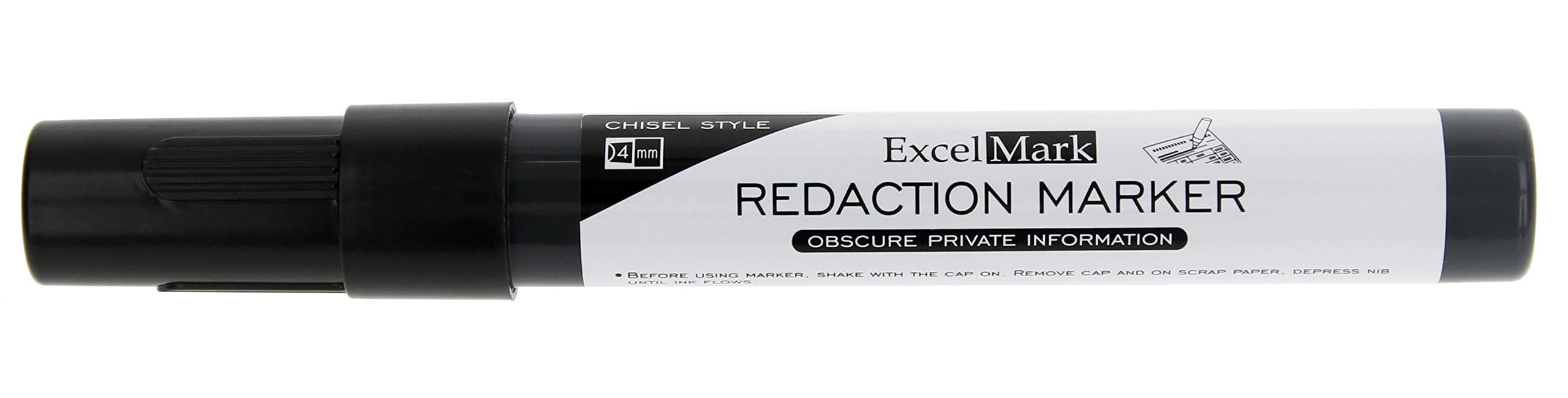 ExcelMark Security Redaction Marker - Blackout Private Information With Our Convenient Redacting Pen (1 Marker)
