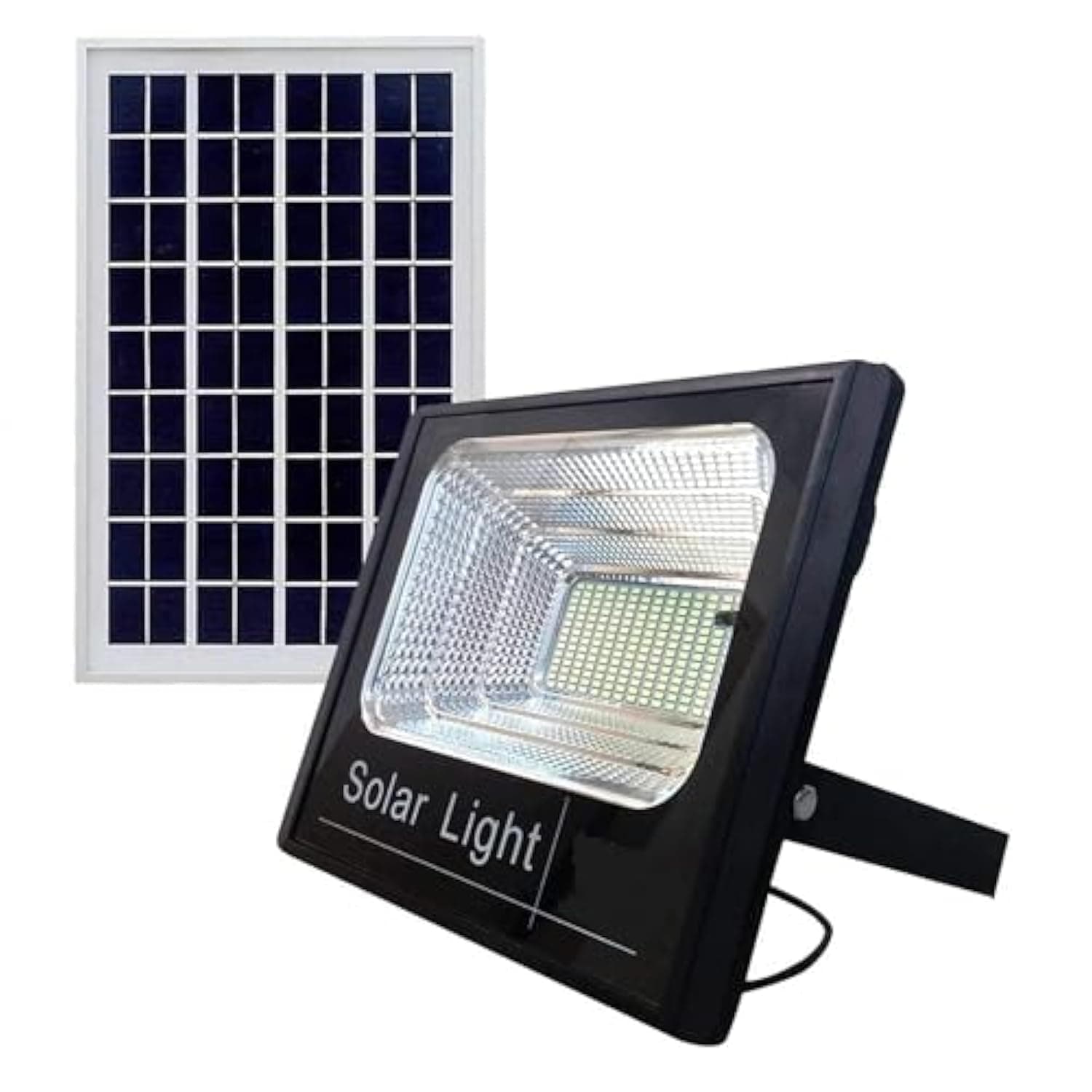 Solar Floodlight Light White LED 150 Watt - Remote Control - Waterproof - automatically operates all night long