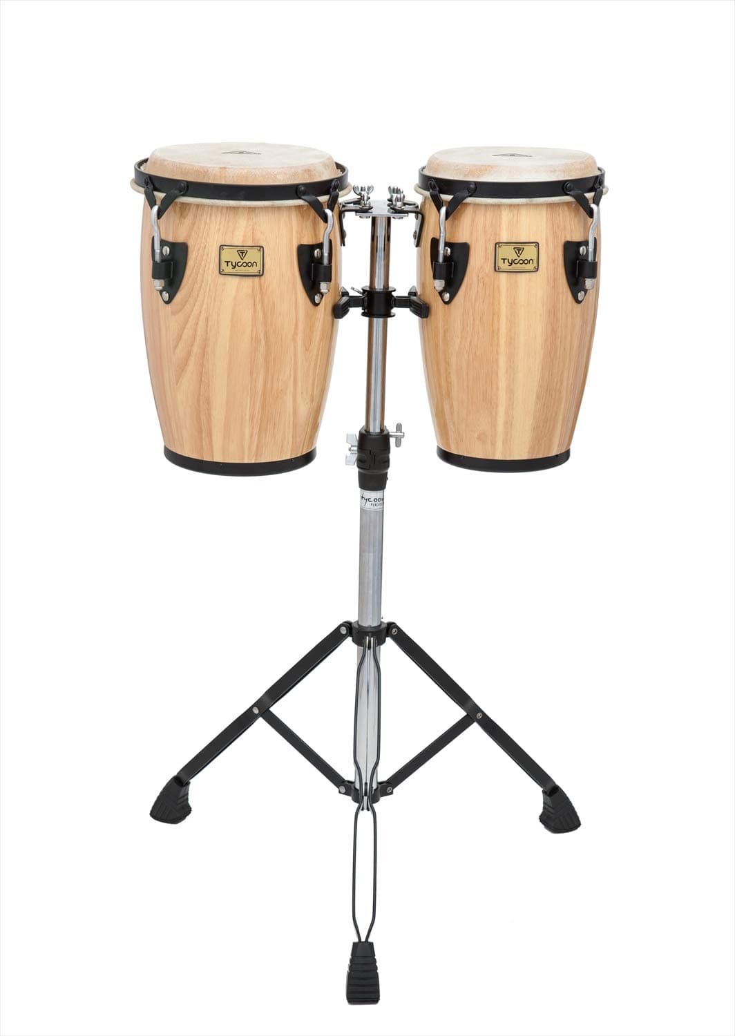 Tycoon Percussion TCJ-BN/D 8" & 9" Junior Congas with Double Stand Natural Finish