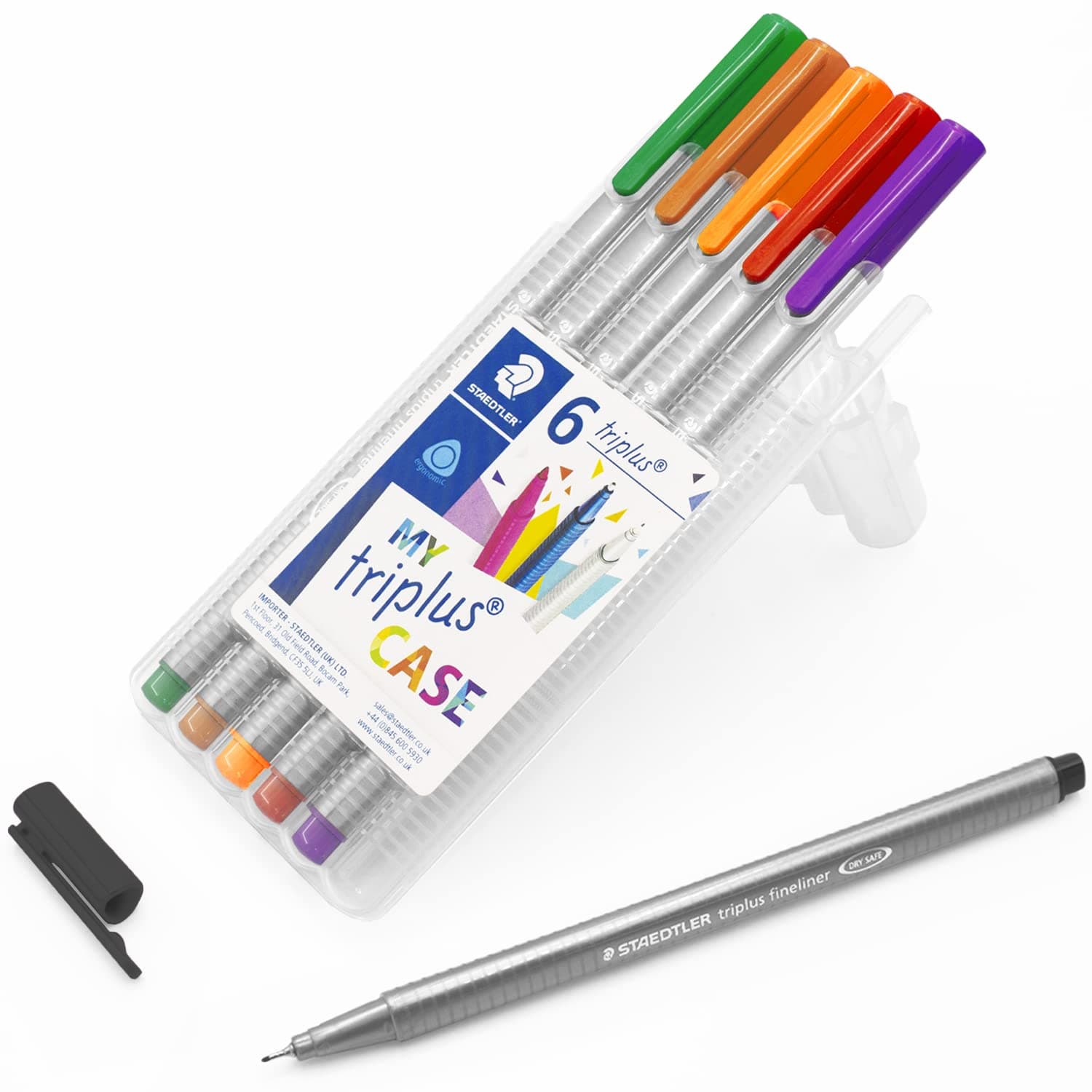 334 Triplus Fineliner Superfine Point Pens, 0.3 mm, Assorted Colours, Pack of 6