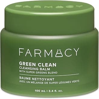 Makeup Remover Cleansing Balm - Green Clean Waterproof Makeup Remover Balm + Oil Cleanser for Face - Gently Melts Make Up + SPF - Hydrates + Softens Skin with Super Greens + Papaya (100ml)