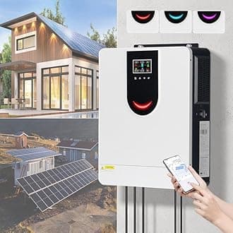 1Kw-10.2Kw Solar Hybrid Inverter (Smart App Control), 12-48V to 220V & Built-in 40-160A MPPT Controller, Work with Various Types of Batteries, for Homes/Rvs,DC48V-6.2KW