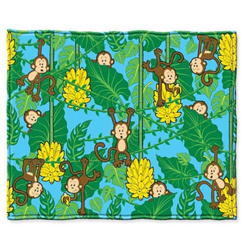 Monkey Fleece Throw Blanket