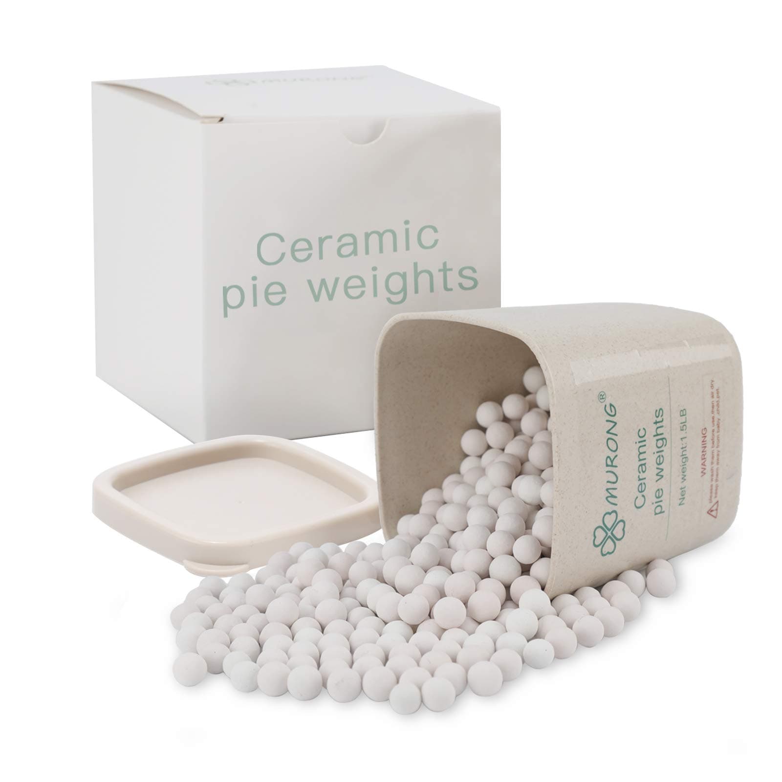 Pie Weights Baking Supplies - Made with only Natural Ceramic Stoneware -1.5 Pound Can