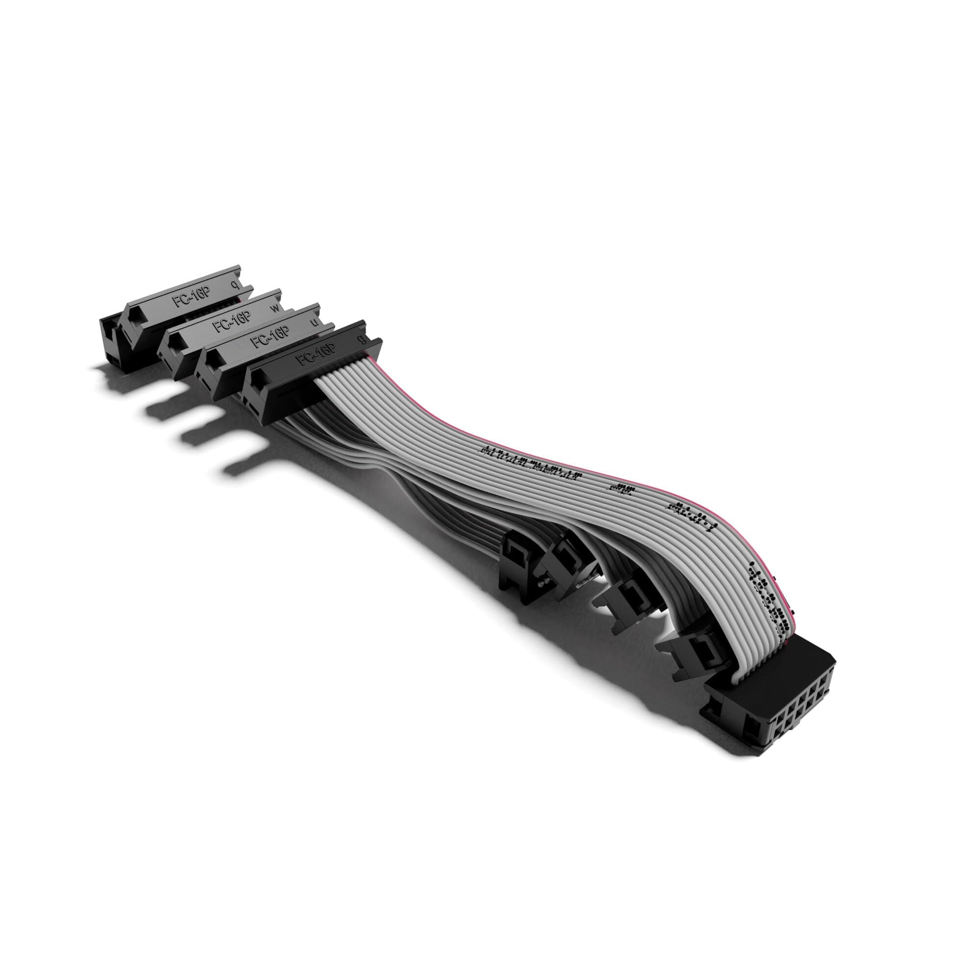 5 Pack - Eurorack Flat Ribbon Power Cables Modular Synth Synthesizer [10 to 16 Pins - 50cm 20"]