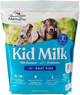 Manna Pro Goat Kid Milk Replacer - High in Protein to Support Growth - Powered by Opti-Gut™ to Support Gut Health & Digestion - Easy-to-Mix Formula - 8 Pounds