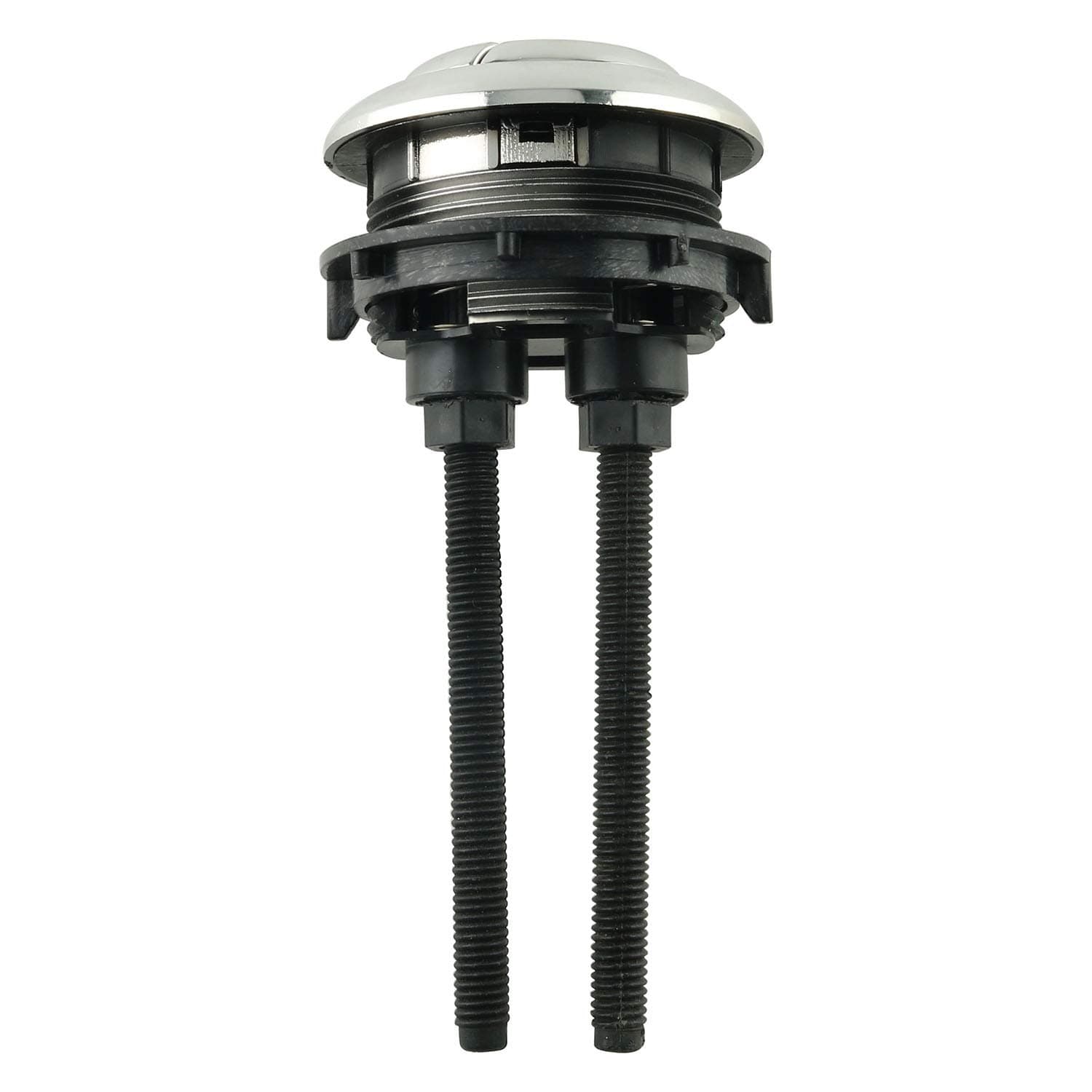 Tegg Toilet Push Button 48mm Thread Round Head Dual Flush Water Saving Chrome Effect Water Tank Push Button