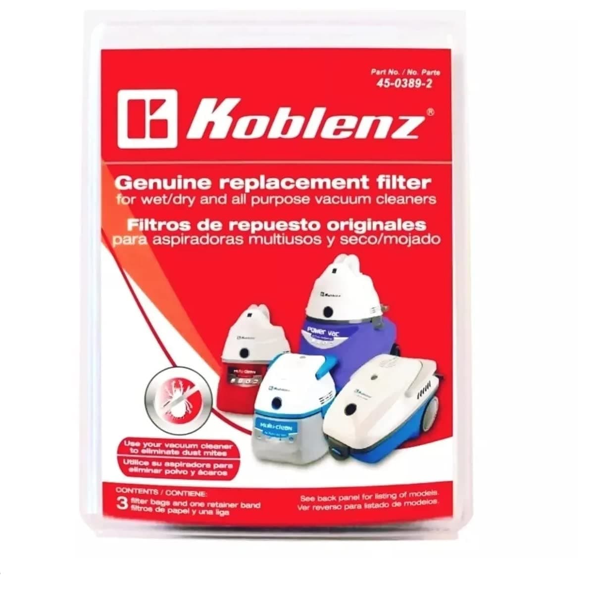 Filter For Koblenz Vacuum Cleaner Mod 45-0389-2